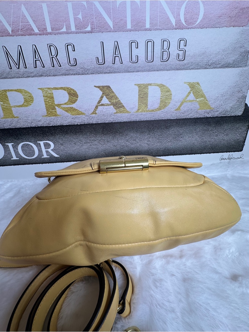 Coach Kristin Buttercup Yellow Leather Convertible Crossbody Shoulder Bag F22308 - Picture 5 of 10